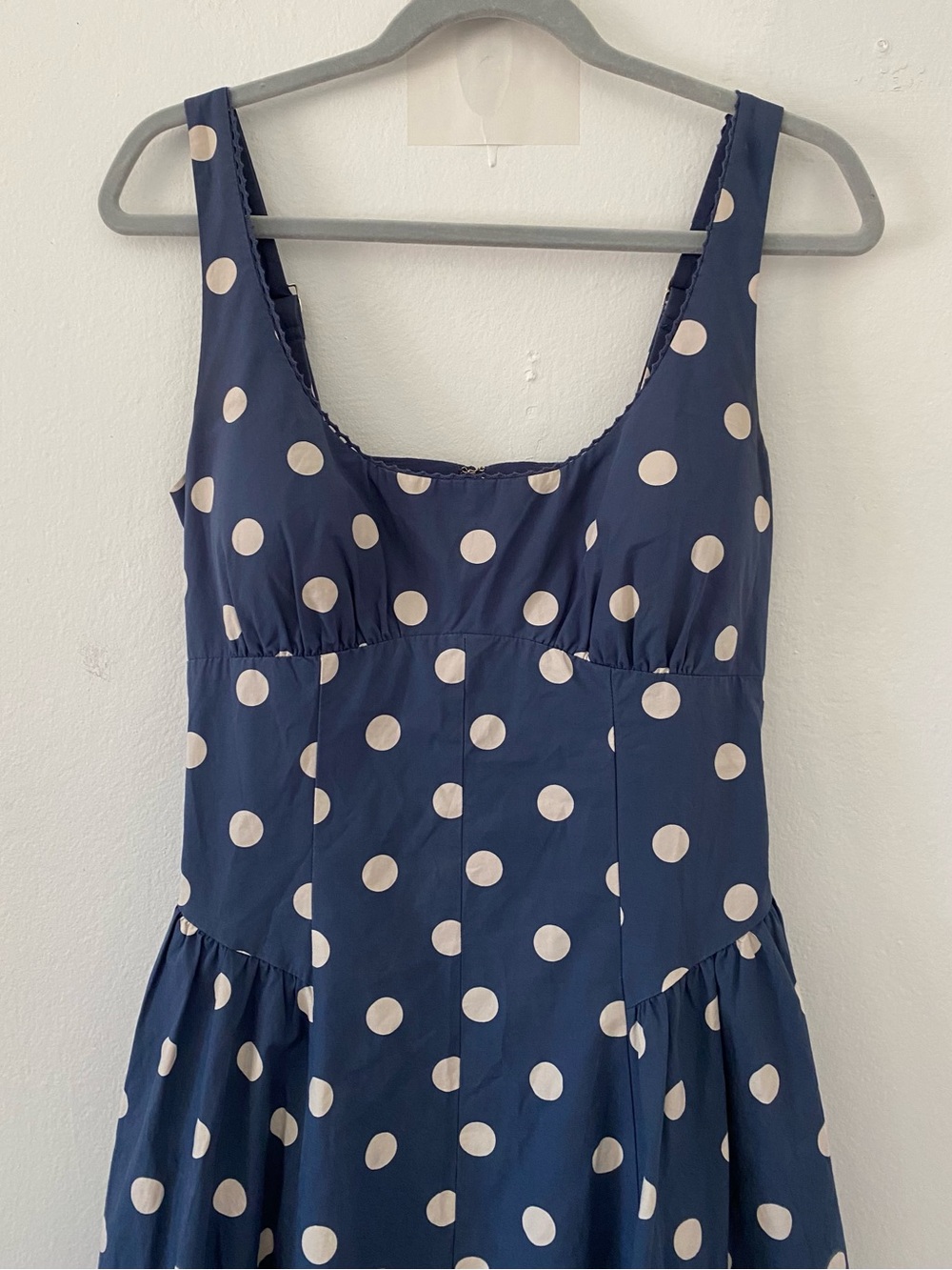 Abercrombie & Fitch Navy Blue Polka Dot Midi Dress - Picture 5 of 8